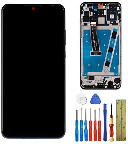 LCD-Bildschirm kompatibel mit Huawei P30 lite MAR-LX1M MAR-AL00 MAR-TL00 MAR-LX2 MAR-LX1A 6,2 Zoll LCD Touchscreen Display Montage mit Rahmen
