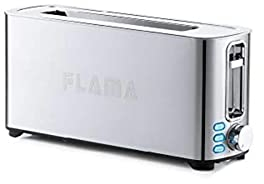 Flama Tostadora 966FL, 1050W, Inox, 1 Ranura Larga, Termostato com 6 posiciones, Bandeja Recoge Migajas, Funciones de Descongelación y Recalentamiento