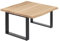 LAMO Manufaktur Esstisch Küchentisch Schreibtisch Couchtisch aus Massivholz, mit Baumkante 60x60x47 cm (AxBxH), Modern, Natur/Schwarz, LKB-01-A-002-9005M