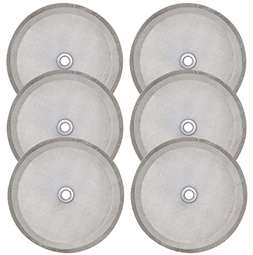Ruilida Lot de 6 filtres universels pour cafetières à piston - 1000 ml - 8 tasses - En acier inoxydable - Pour cafetières à piston et machines à thé - 10,2 cm
