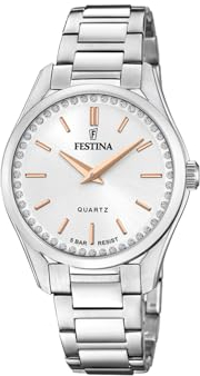 Festina Damen Analog Quarz Uhr mit Edelstahl Armband F20583/1