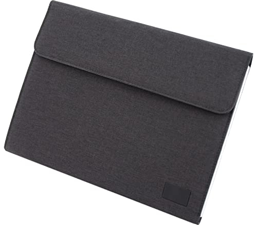 Stop Ocean Plastic 46223 RPET Fächermappe BALI, Organizer A4 mit 13 Fächern, Meetingmappe aus PET Nylon und Leder, Schreibmappe, Mappe mit Notizblock, Dokumentenmappe ca. 36,5 x 29 x 4 cm, Anthrazit