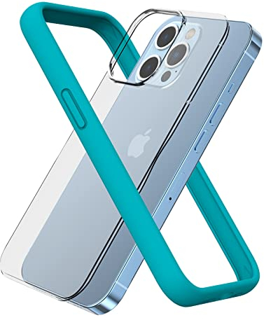ARSUNOVO Compatible with iPhone 13 Pro Bumper Case 6.1 inch, [Raised Edge Protection][Anti-Silp][Anti-Fingerprint] Soft Slim Protective Frame Bumper Cover Case Come with Hard PC Backplate(Teal)