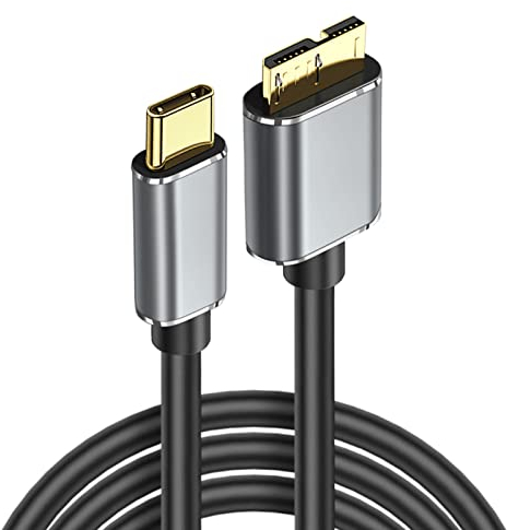 USB C Hard Drive Cable, USB Type-C to Micro B Adapter Cable, USB-C to Micro USB 3.0 Converter Cord for External SSD HDD WD Element, Toshiba Canvio, Seagate Expansion/Backup Plus, LaCie Rugged (1m)