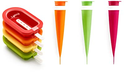 Lékué Polo apilable mini 10,5 cm, 4 Unidades, Surtido multicolor, Silicona + MOLDE HELADO 3uds SURTIDOS Pack, Silicona, Multicolor, 3 unidades