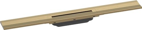 hansgrohe Fertigset Duschrinne RainDrain Flex, Abflussrinne 700mm, Bodenablauf Dusche kürzbar zur Wandmontage, Brushed Bronze