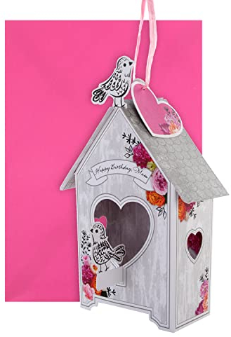 Hallmark 3D-Geburtstagskarte für Mama – Andenken Vogelhaus-Design