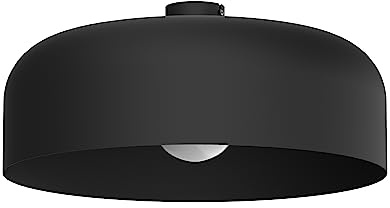 L+ LED-Deckenleuchte aus Metall – Durchmesser 50cm – Lampenfassung E27 (Glühbirne nicht im Lieferumfang enthalten) – Made in Italy – Modernes Design für Küche und Wohnzimmer (Schwarz)