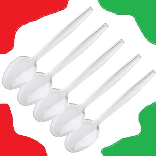 HYPER form -1000 Cucchiaini in Plastica Trasparenti, Riutilizzabili e Robusti per Aperitivo e Dessert. Per compleanni Feste e Party.