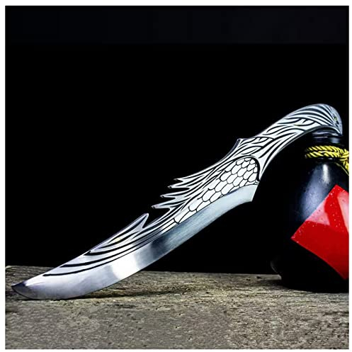 oFzimTo Profi Kochmesser Küchenmesser Scharf 22cm+12cm Handgeschmiedetes Ausbeinmesser mit Lederscheide und Ergonomischem Griff, 7CR17Mov-Kohlenstoffstahl