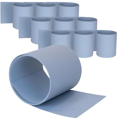 Jardinion Doppelstabzaun Sichtschutzstreifen PVC 250cm, 10 Stück, 3mm Rillen Grau Geeignet als Balkon Sichtschutz, Terrasse- und Gartenzaun Sichtschutz, einfache Montage