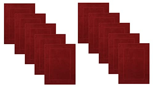 Betz Badvorleger Premium 10 Stück 50×70 cm – Badematte aus 100% Baumwolle (ca. 650 g/m²), saugstark & pflegeleicht, waschbar bis 60 °C, trocknergeeignet – beidseitig nutzbar Farbe rubinrot