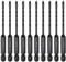 sourcing map 10pcs Masonry Drill Bits, 3mm Concrete Drill Bit 1/4 Hex Shank Ceramic Tile Drill Bit Carbide Tip for Brick, Glass, Plastic, Ceramic Tile, Wall Mirror, Black