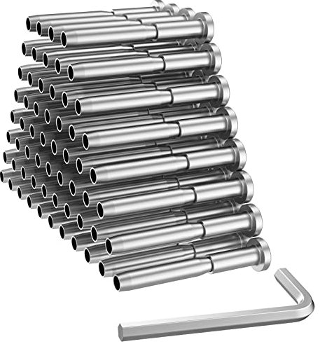 BLIKA 60 Pack 3/16 Invisible Cable Railing kit, T316 Stainless Steel Invisible Receiver and Swage Stud End for 3/16 Inch Cable Railing, Deck Stair Threaded End Fitting for 2x2 Wood & Metal Posts