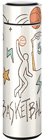 KAAVIYO Basketball Einfache Kunst Wasserflasche Edelstahl Trinkflasche Thermoflasche Thermoskanne Auslaufsichere Flasche
