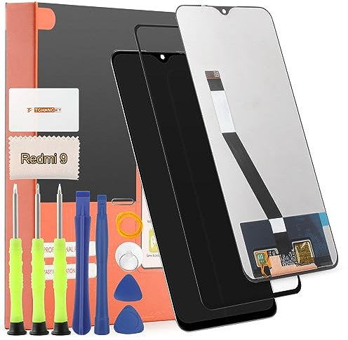 TGHongKy Pantalla Táctil LCD para Xiaomi Redmi 9 Pantalla Reemplazo para Redmi 9 M2004J19G Pantalla Táctil Digitalizador Asamblea con Herramientas de Reparación - [Negro]