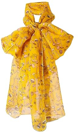 G-LIKE Damen Seidenschal Sommer Halstuch – Chinesische Luxuriöse 100% Echte Maulbeerseide Naturfaser Seidentuch Frühling Herbst Leichte Lange Schals Sonnenschutz Kopftuch – 180 x 30 cm (Gelb)