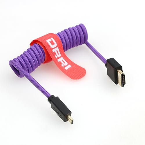 DRRI Cable micro HDMI a HDMI 2.1 de alta velocidad 8K para Canon EOS R5 R6 R7 M6 Mk2 | FUJIFILM X-T | Nikon Z6 Z9 a Atomos Ninja 5|Desview R6 ll Monitor