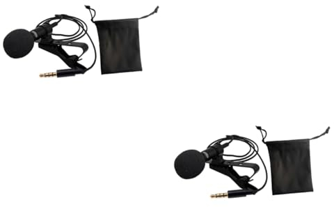 ibasenice 2 Sätze Lavalier-mikrofon Wireless Kopfhörer Revers-mikrofon Mikrofon Anklemmen Aufnahmewerkzeug Clip-mikrofon Ansteckmikrofon Am Revers Konferenzmikrofon Kapazität Adapter X1 Pu