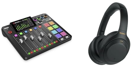 RØDECaster Pro II Alles-in-1 Produktionslösung für Podcasting & Sony WH-1000XM4 kabellose Bluetooth Noise Cancelling Kopfhörer Schwarz