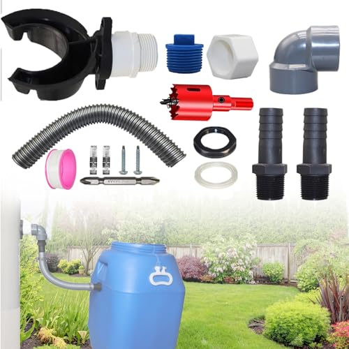 Regenwassersammler, Regensammler für fallrohre 70-110mm Regensammler Speedy Regentonnen Anschluss Fallrohr, Regentonnen Verbinder für Dächer bis 80 m², mit Montagezubehör (50CM)