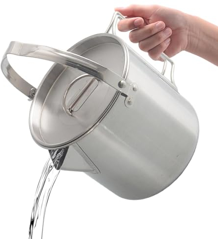 gifyym Perkolator Kaffeebereiter Topf, Edelstahl Wandertopf mit Griff und Deckel, tragbarer Brühperkolator Topf, Camping Kaffeekessel für Outdoor Wandern, Picknick und Reisen