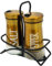 Set de 2 Salières et Poivrières en Acier Inoxydable et Verre, Salière et Poivrière de Qualité Supérieur, Pot a Sel Accessoires de Cuisine (Or)
