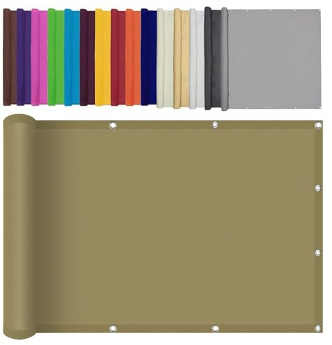 Vela Parasole Rettangolare 190 x 360 cm Anti UV 98% Parasole,Antivento Rete Ombreggiante Vele Ombreggianti Rettangolare Facile da Installare per Terrazza, Cachi