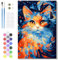 Lxmsja Peinture Numero Enfant Adulte avec Cadre, Chat Coloré Peinture par Numero Adulte, Numéro d'art avec Pinceaux, Loisirs Créatifs Adultes, Activité Manuelle Adulte, 20x30cm
