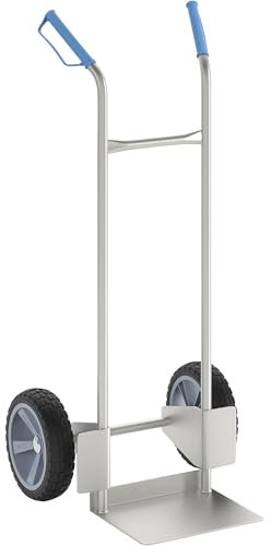 eurokraft | Basic | Edelstahl-Sackkarre | mit Polyurethan-Bereifung | Tragfähigkeit 150 kg