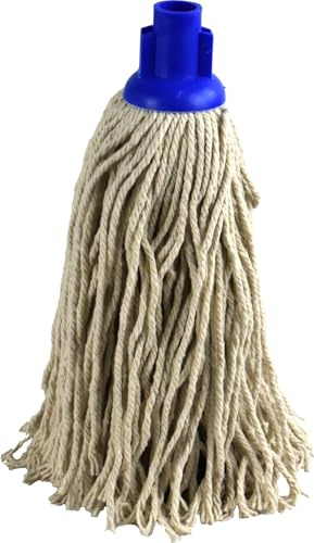 Pack of 2 100% Cotton Mop Heads Replacement Super Absorbent Floor Mop Plastic Socket (Blue Jumbo Mop PY16)