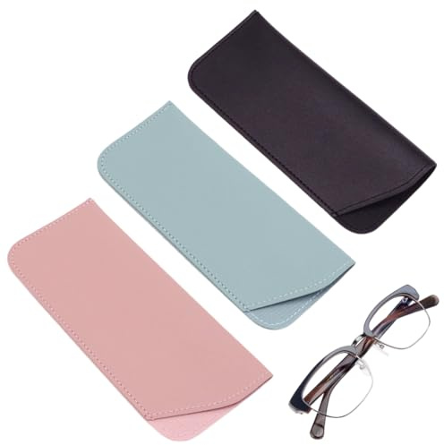 WeddHuis 3 Stück Brillenetui Weich, Sonnenbrillen Etui, Brillentasche, Tragbar, Sonnenbrillen Beutel, Lesebrillenetui für Damen Herren