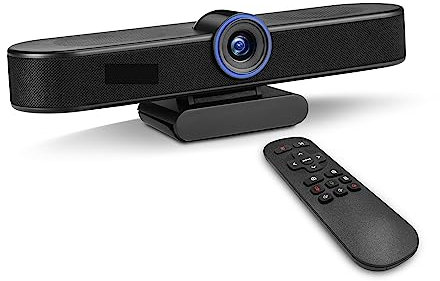 EKOUQIN Webcam Webcam de conférence Ultra Grand Angle 4K Zoom numérique 8MP 5X avec Cadrage Automatique USB PC Webcam Live Streaming des Images Plus Lumineuses(A)