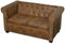 Chesterfield-Sofa 2-Sitzer Kunstleder Braun,243619