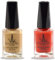 (2Pcs Set) Henna Infused Halal Nail Polish Water Permeable Nail Polish Vegan Long lasting Nail polish (Imperial Red, Golden Beige)