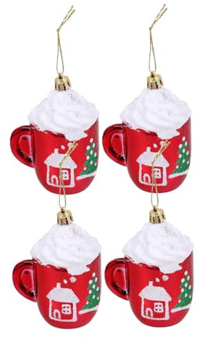 CRILSTYLEO Mini Christmas Tree Ornaments Xmas Tree Mug Decor Hanging Cups Pendants Lightweight Diy