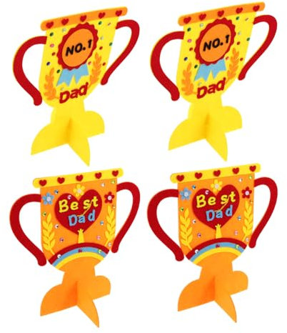 JOINPAYA Bastelset 4-teilig Papa-schreibtischtrophäe Vatertag Kreatives Handgemachtes Jungen-bastelset Vatertagsdeko