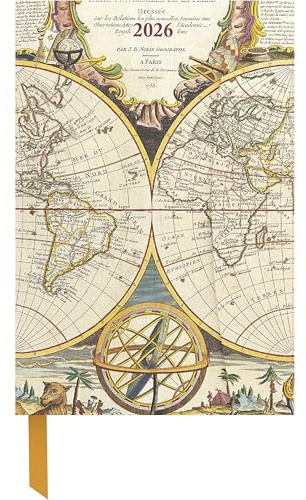 teNeues - Antique Maps 2026 – Buchkalender 10x15 cm | Kompakter Wochenkalender im Vintage-Weltkarten-Design für Weltenbummler, mit Magnetverschluss: Magneto Diary