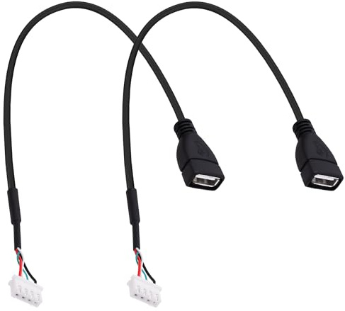 YARCHONN USB A to XH2.54 4Pin Motherboard Connector Converting Cable Small 4Pin XH2.54 Terminal to Type A 2.0 Adapter Extension Cable Wire for USB Repaire DIY Replacement -30CM * 2pcs (USB Female)