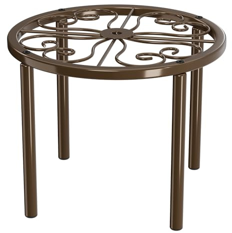 Chinpakden Pflanzenständer, Pflanzenhalter, 20,1 x 20,1 x 15 cm, Blumenständer für Garten, Hof, robustes Pflanzenregal für mehrere Pflanzen drinnen oder draußen, Braun