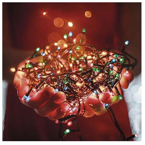 EMOS LED-Lichterkette bunt für Innen und Außen, 4m lange IP44 Multicolor Weihnachtslichterkette mit 40 LEDs + 5m Zuleitung und Netzteil, 8 Modi und 6h Timer Funktion, für Party, Weihnachten, Deko