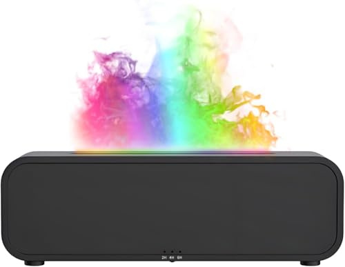 QUMOX Difusor de Aromas con Efecto Llama y Humidificador, 250ml | Efecto de llama realista con iluminación ambiental RGB para crear una atmósfera cálida y relajante en casa.