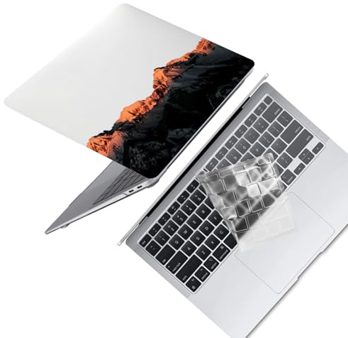 HLAAJJX für MacBook Air M4 M3 M2 13 Zoll Hülle 2025 2024 2022 A3240 A3113 A2681 mit 13,6 Retina Display,Hartschale Schutzhülle Case mit Muster & Tastaturschutz Cover,Berg