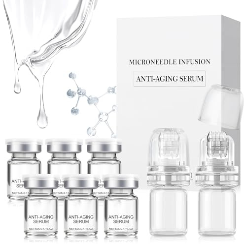 Microneedling Serum, Micro Infusion Visage, Anti-Rides | Microneedling Visage con 6 PCS Microneedling Serum+2 PCS Microneedling, Hydratant, Enhances Elasticity
