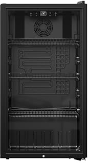 PKM Flaschenkühlschrank GKS83B - Display & Touch Control, Umluft-Kühlung, 89 L, Blaue LED-Beleuchtung