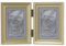 Lawrence Frames Perlenbordüre, 2,5 x 3,5 cm, doppelt, satiniertes Gold