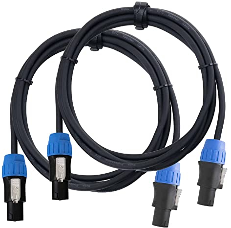 Pronomic pro-line BOXSP2-2.5 Lautsprecherkabel 2x 2,5 mm² - 1 Paar professionelle Boxenkabel für DJ & PA - Länge: 2,5 m - Stecker: 2-Pol Speakon-kompatibel - Spannzangen-Zugentlastung - Schwarz