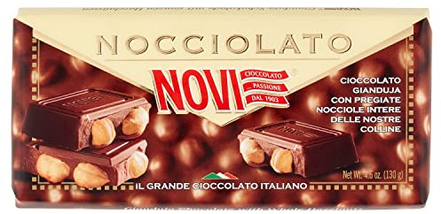Novi - Nocciolato, Cioccolato Gianduja Con Nocciole Intere - 4 tavolette da 130 g [520 g]