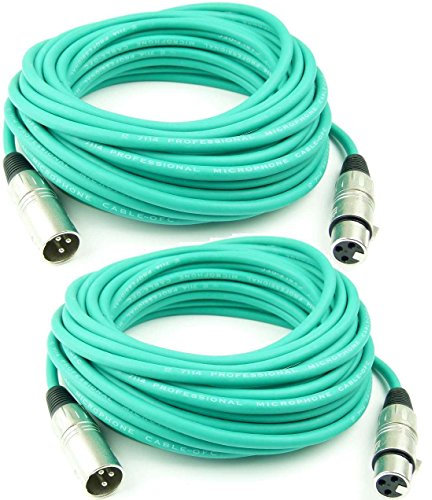 Adam Hall Cables 2 Stück K3MMF1000GRN Mikrofonkabel 10m Grün XLR female auf XLR male DMX Audio Kabel 3 pol polig (10 m, Grün, 2)