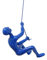 Climbing Man Wall Art Für Heimdekoration mit 76,2 cm Lederseil | Polyresin-Statuen und Skulpturen mit Aufhängezubehör für moderne Wanddekoration und motivierende Kunst, Blau